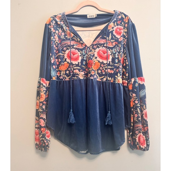 URSIME Velvet‎ Tunic Size Large - Picture 1 of 5